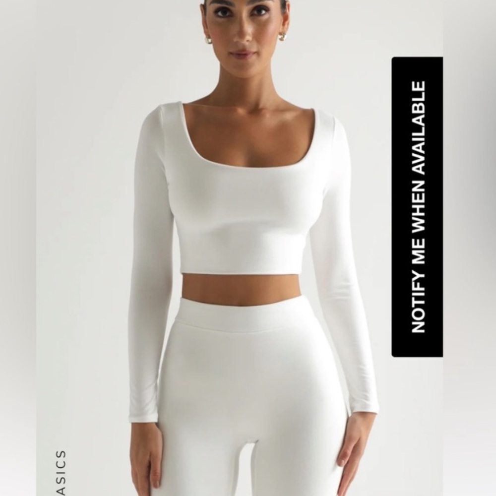 myoutfitonline white long sleeve crop top small
